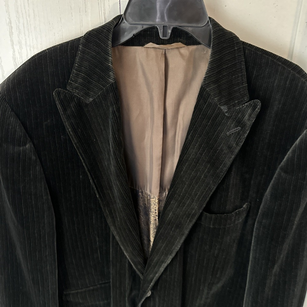 Kroon Mens Blazer Jacket Size 44L Long Velvet Like Fabric Cotton Modal